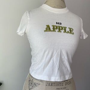 Aritzia Sunday Best - White 'Bad Apple' Graphic Tee
